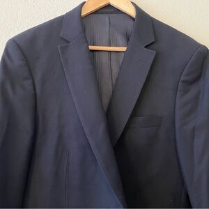 Bertolini Men’s 42 L Wool Silk blend Blazer Super 140s Double Vent Jacket